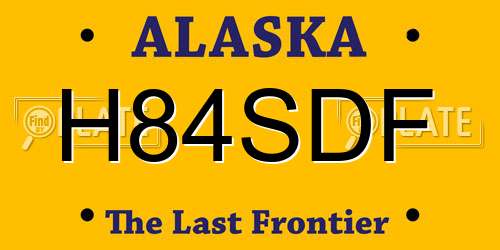H84SDF Alaska License Plate