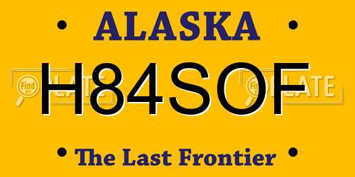 H84SOF Alaska License Plate