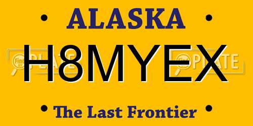H8MYEX Alaska License Plate