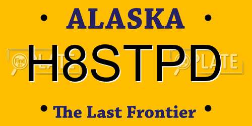 H8STPD Alaska License Plate
