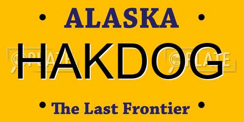 HAKDOG Alaska License Plate