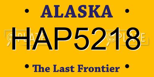 HAP5218 Alaska License Plate