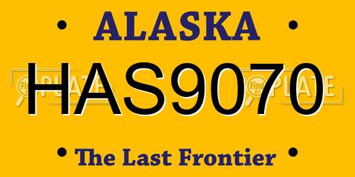 HAS9070 Alaska License Plate
