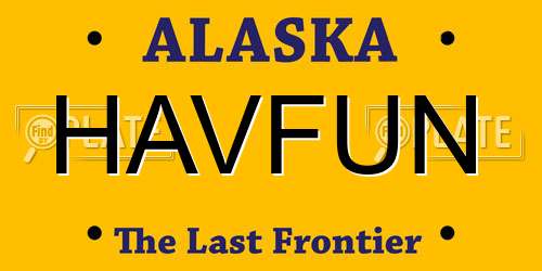 HAVFUN Alaska License Plate