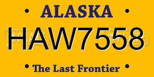 HAW7558 Alaska License Plate