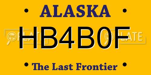 HB4B0F Alaska License Plate