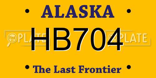 HB704 Alaska License Plate