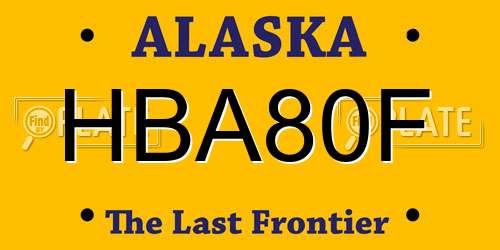 HBA80F Alaska License Plate