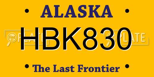 HBK830 Alaska License Plate