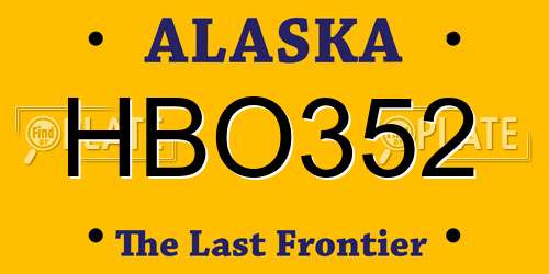 HBO352 Alaska License Plate