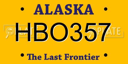 HBO357 Alaska License Plate
