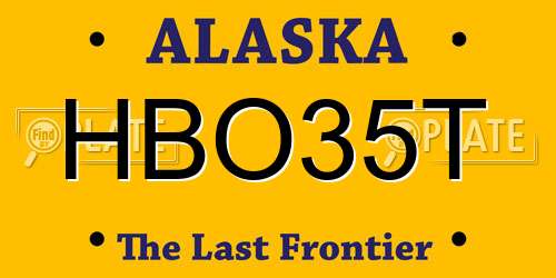 HBO35T Alaska License Plate