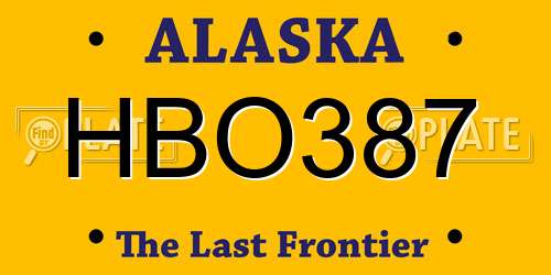 HBO387 Alaska License Plate