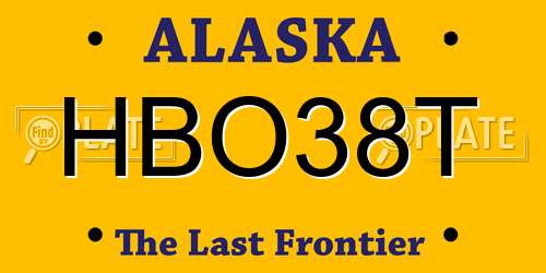 HBO38T Alaska License Plate