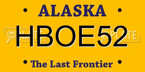 HBOE52 Alaska License Plate