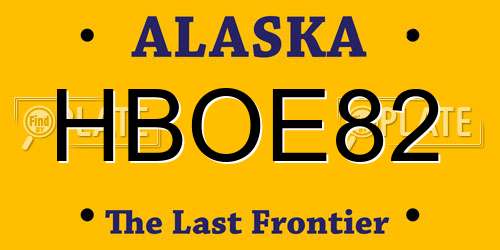 HBOE82 Alaska License Plate