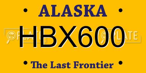 HBX600 Alaska License Plate