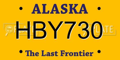 HBY730 Alaska License Plate