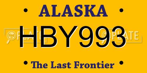 HBY993 Alaska License Plate