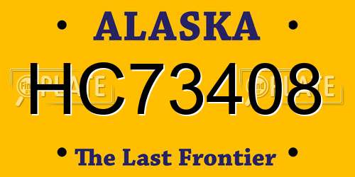 HC73408 Alaska License Plate