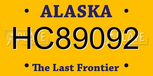 HC89092 Alaska License Plate
