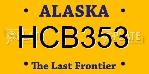 HCB353 Alaska License Plate
