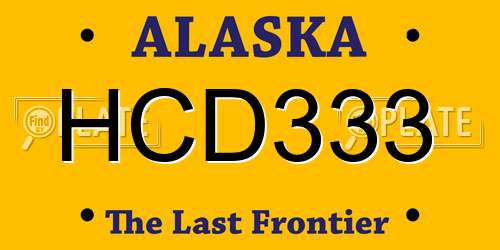 HCD333 Alaska License Plate