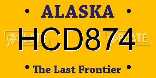 HCD874 Alaska License Plate