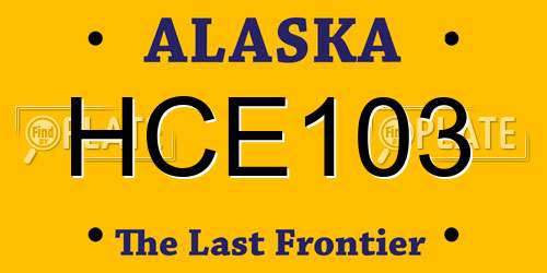 HCE103 Alaska License Plate