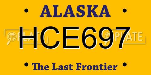 HCE697 Alaska License Plate