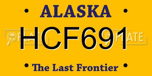 HCF691 Alaska License Plate