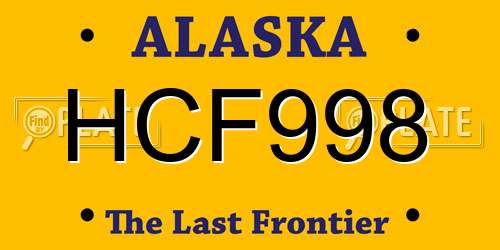 HCF998 Alaska License Plate