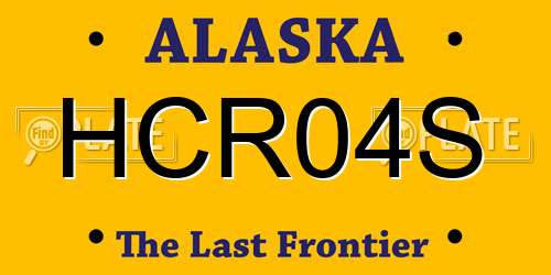 HCR04S Alaska License Plate