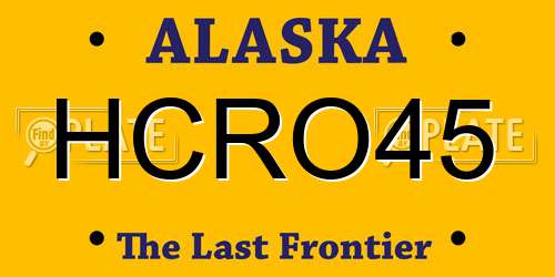 HCRO45 Alaska License Plate