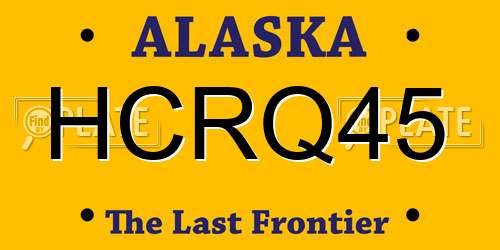 HCRQ45 Alaska License Plate