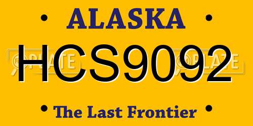 HCS9092 Alaska License Plate