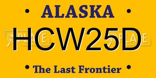 HCW25D Alaska License Plate