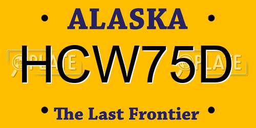 HCW75D Alaska License Plate