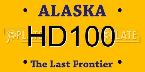 HD100 Alaska License Plate