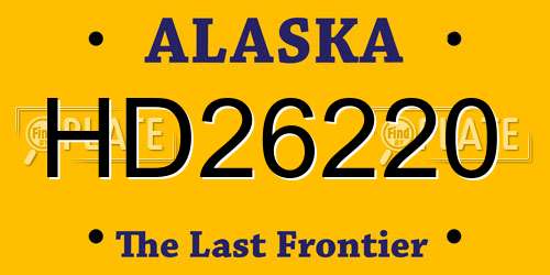 HD26220 Alaska License Plate
