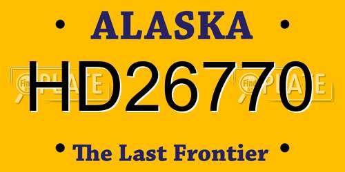 HD26770 Alaska License Plate