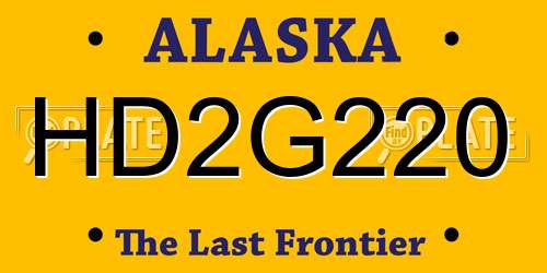 HD2G220 Alaska License Plate