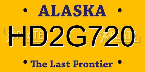 HD2G720 Alaska License Plate