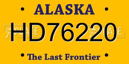 HD76220 Alaska License Plate