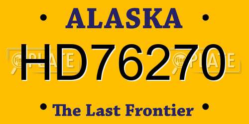 HD76270 Alaska License Plate