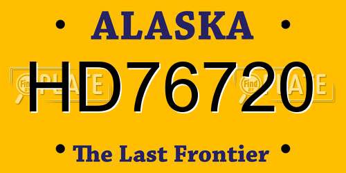 HD76720 Alaska License Plate