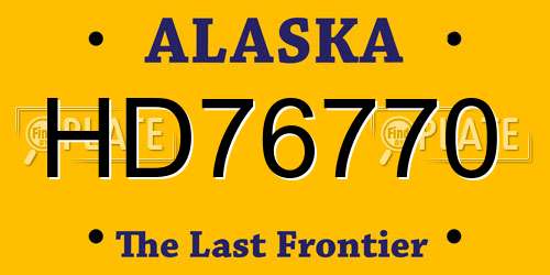 HD76770 Alaska License Plate