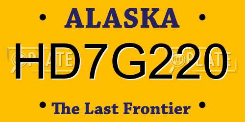 HD7G220 Alaska License Plate
