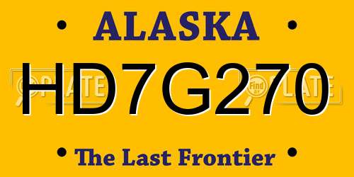 HD7G270 Alaska License Plate
