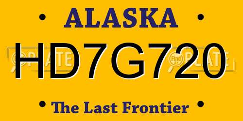 HD7G720 Alaska License Plate